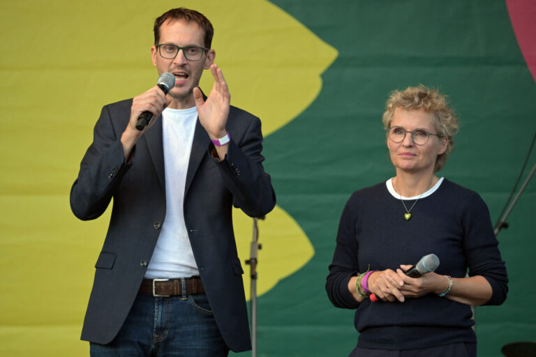 Benjamin Raschke und Antje Töpfer, beide Spitzenkandidaten der Grünen bei der Wahl in Brandenburg: Den Einzug in den Landtag haben sie verpaßt