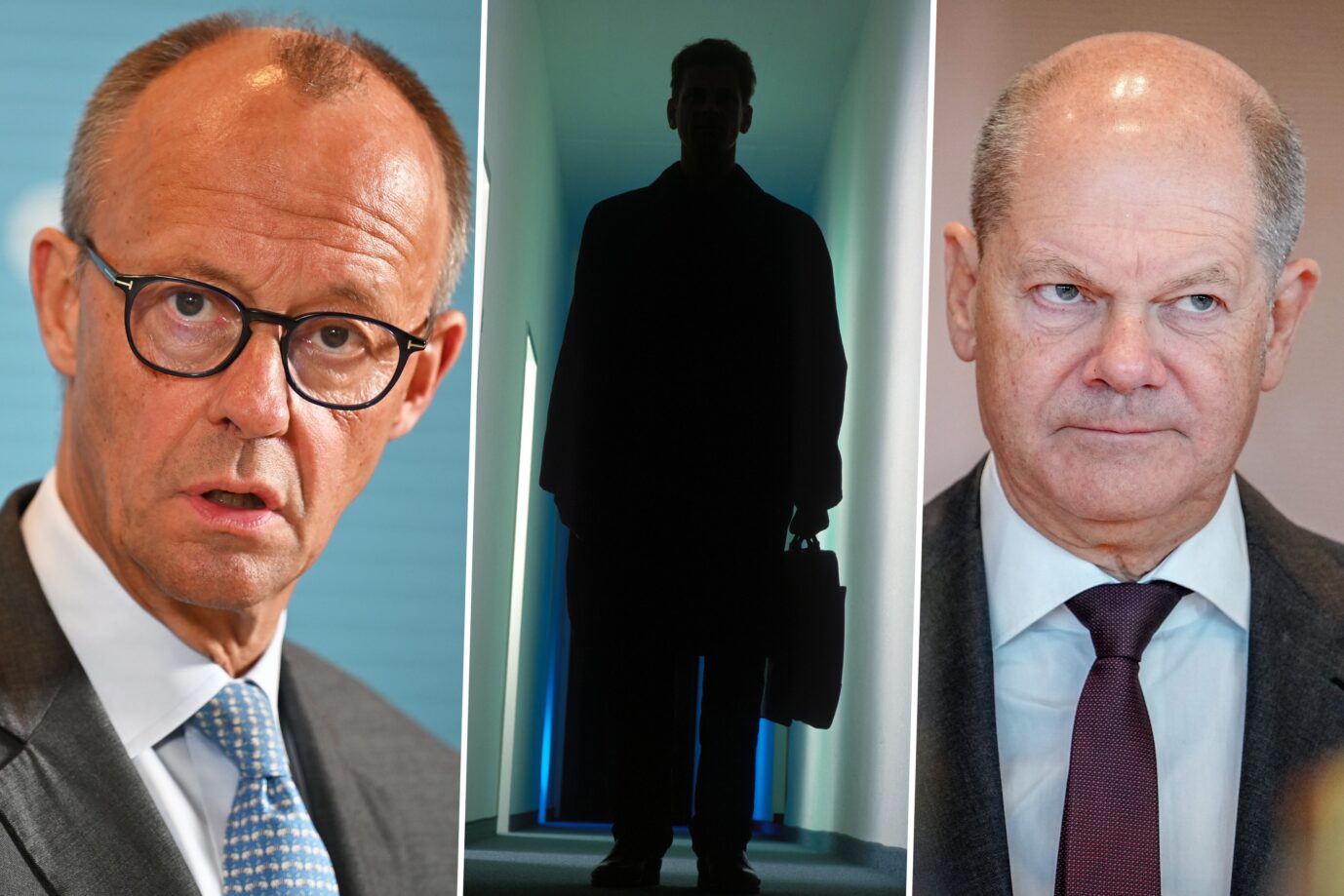 CDU-Chef Friedrich Merz (l.), Bundeskanzler Olaf Scholz (SPD) (r.), oder doch ein Unbekannter: Die K-Frage bewegt die Bürger.