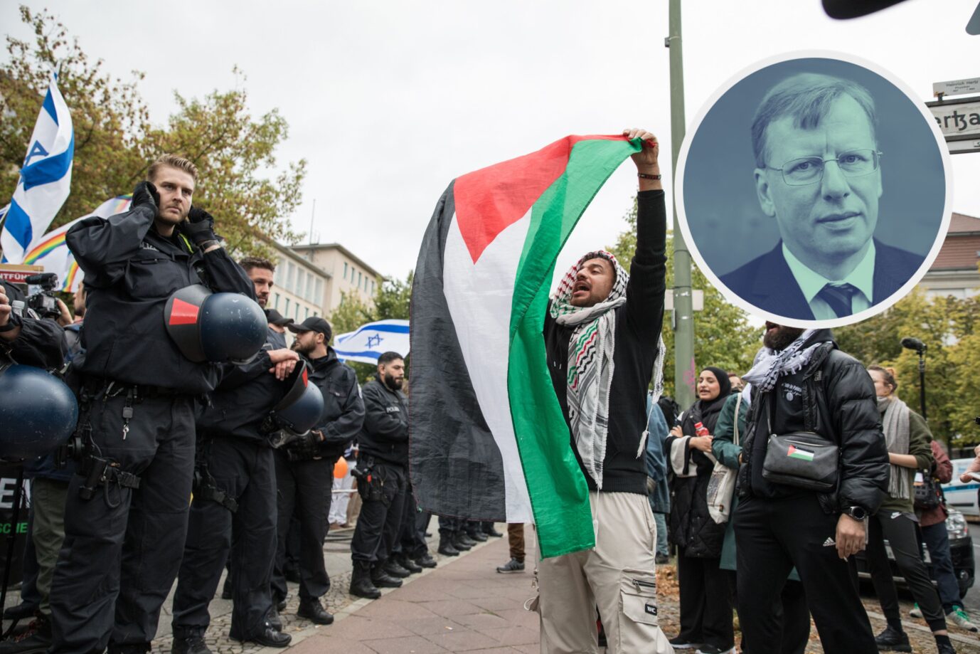 Das Bild zeigt eine Pro-Palästina-Demonstration in Berlin. Judenhaß nimmt in Deutschland aktuell zu.