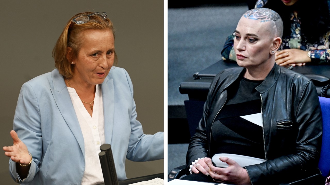 Die Bundestagsmitglieder Tessa Ganserer (Grüne) und Beatrix von Storch (AfD).