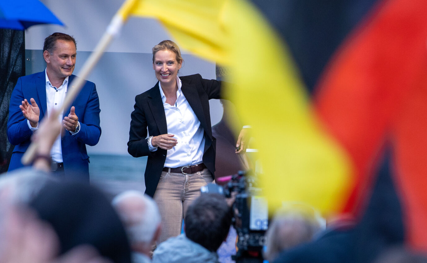 Die AfD-Bundessprecher Tino Chrupalla und Alice Weidel können sich über große Mitgliederzuwächse freuen.