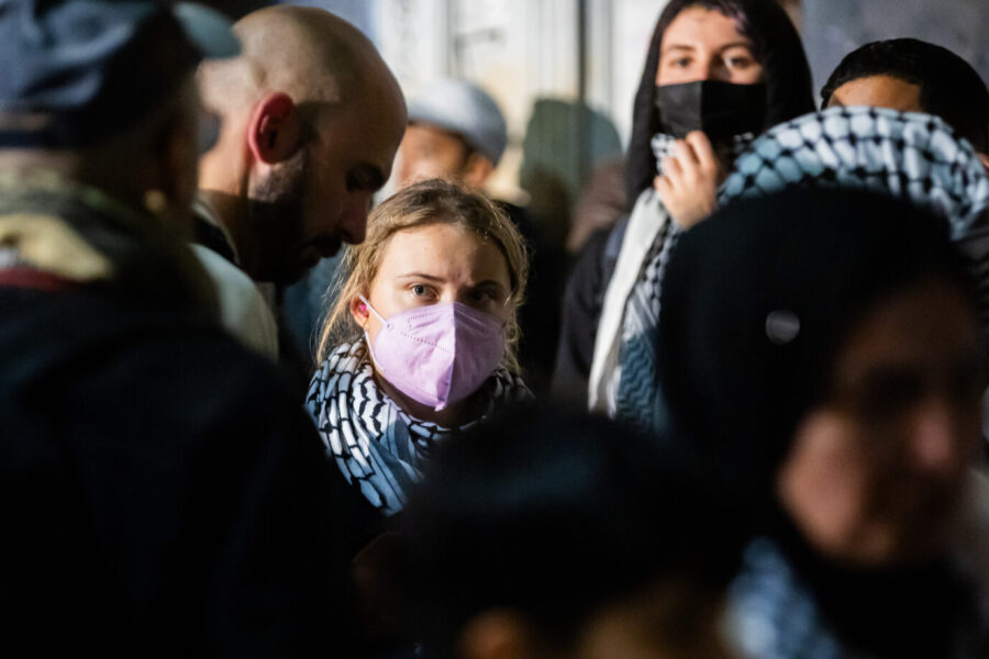 Greta Thunberg am 7. Oktober bei einer Demo in Berlin-Kreuzberg. 