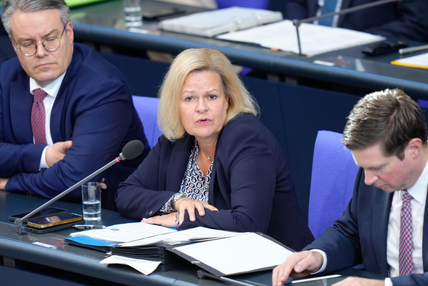 Nancy Faeser Bundesinnenministerin (SPD) im Portrait beantwortet die Ministerin die Fragen der Abgeordneten bei der 190. Sitzung des Deutschen Bundestag in Berlin, 09.10.2024. Sexualdelikte haben stark zugenommen.