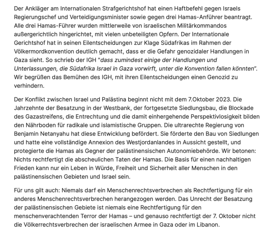 Auszug aus der Resolution des Bundesparteitags der Linken zum Krieg in Nahost Quelle: Linkspartei