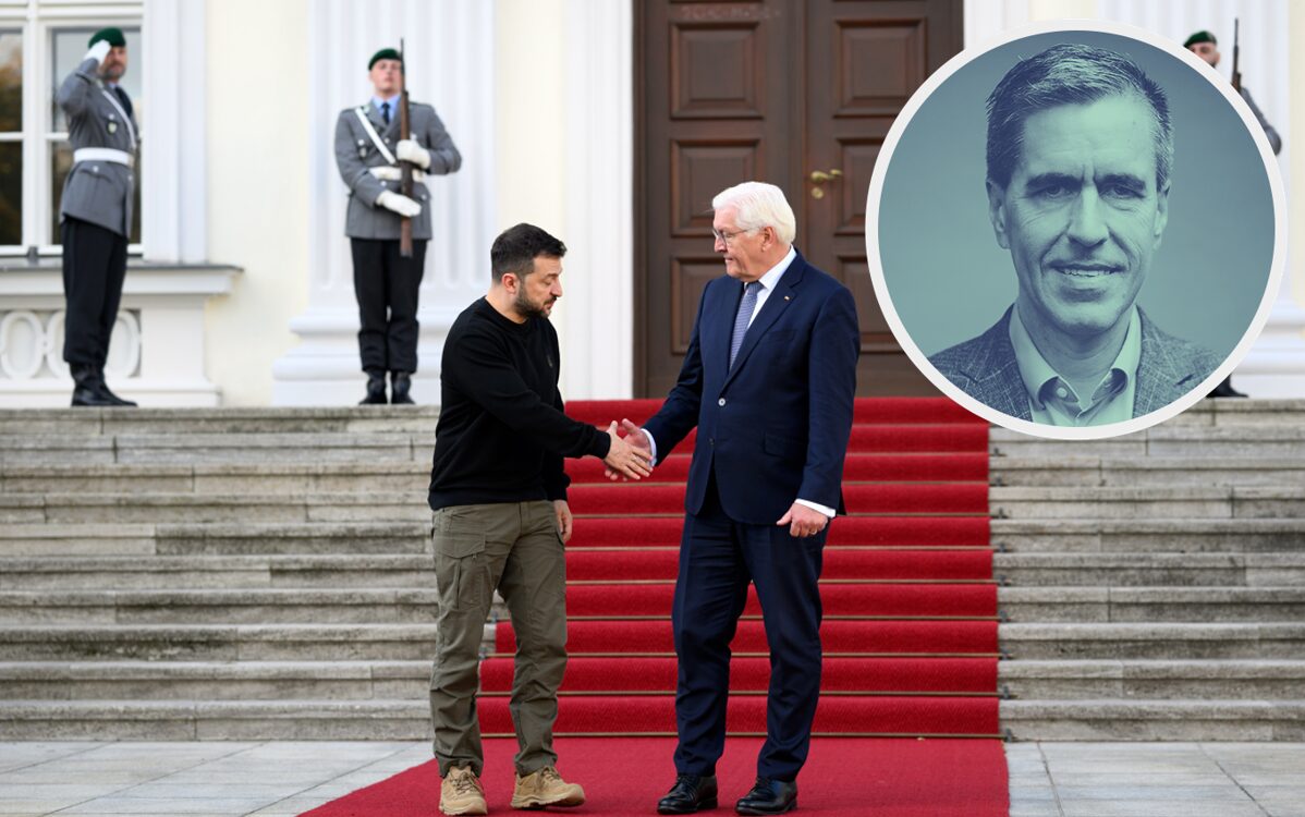 Der ukrainische Präsident Wolodymyr Selenskyj (l.) zu Besuch bei Bundespräsident Frank-Walter Steinmeier: Deutschland streitet über die Haltung zum Ukraine-Krieg.