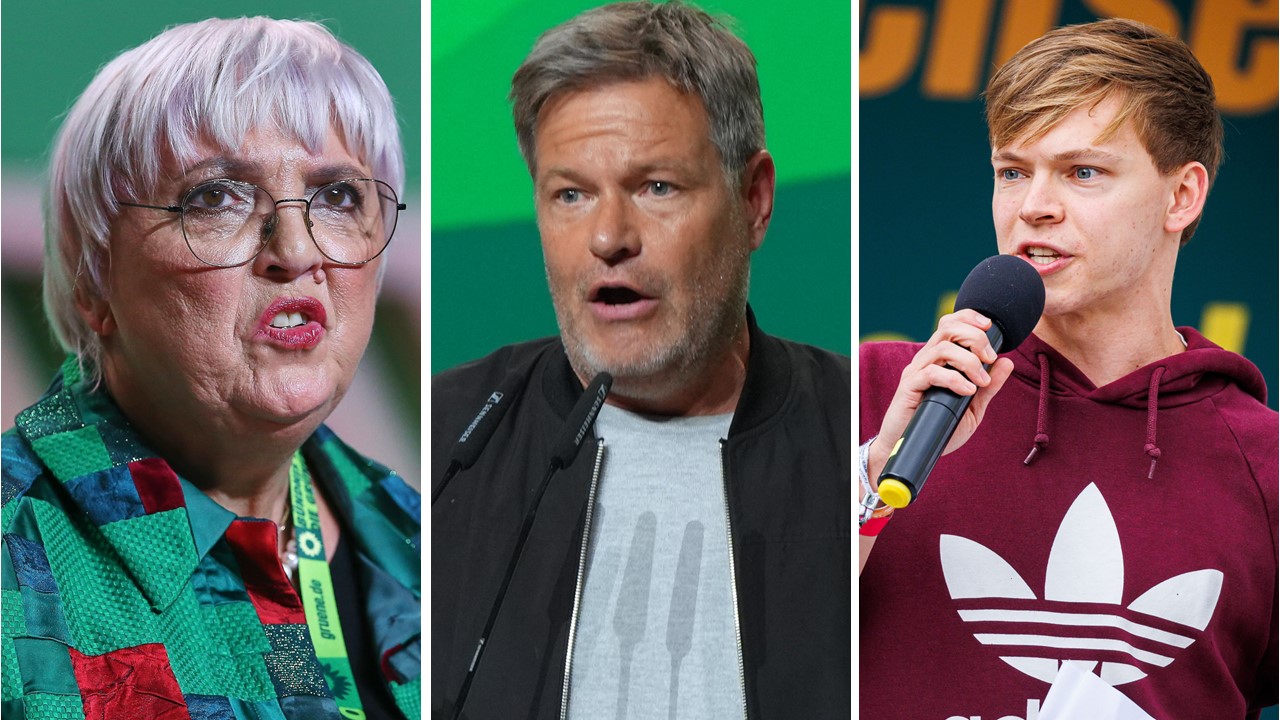 Grüne und Beleidigungen: Claudia Roth, Robert Habeck und Timon Dzienus.