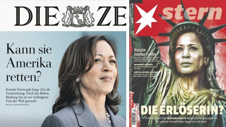 Deutsche Medien machten Stimmung für Harris und gegen Trump. Repros: JF