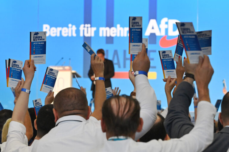 AfD-Mitglieder (hier auf dem Bundesparteitag): Inzwischen sind es 50.000.