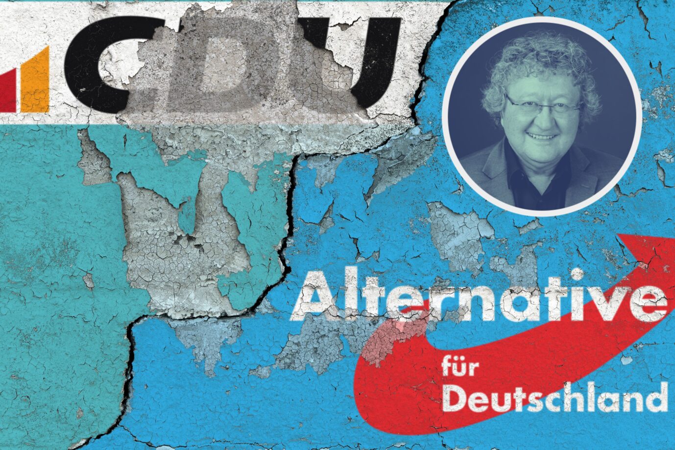 Das Bild zeigt die Logos der AfD und der CDU.