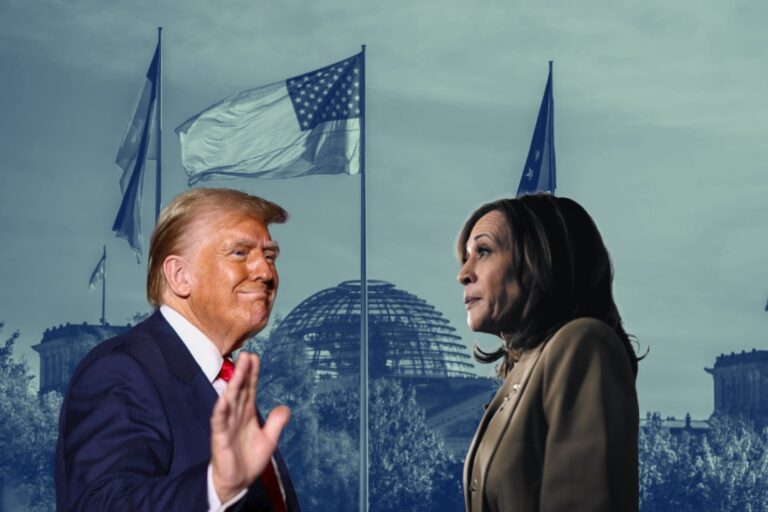 Die beiden US-Präsidentschaftskandidaten Donald Trump und Kamala Harris: Auch die deutsche Politik wird die Folgen der amerikanischen Handelskriege zu spüren bekommen (Themenbild/Fotomontage).