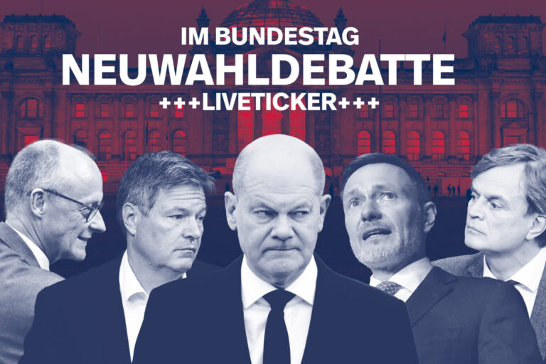 CDU-Chef Friedrich Merz, Grünen-Spitzenpolitiker und Wirtschaftsminister Robert Habeck, Bundeskanzler Olaf Scholz (SPD), FDP-Chef Christian Lindner und AfD-Politiker Bernd Baumann: Im Bundestag geht es heiß zur Sache. Die Aktuelle Stunde thematisiert das Ampel-Aus und die Regierungskrise. Grafik: JF