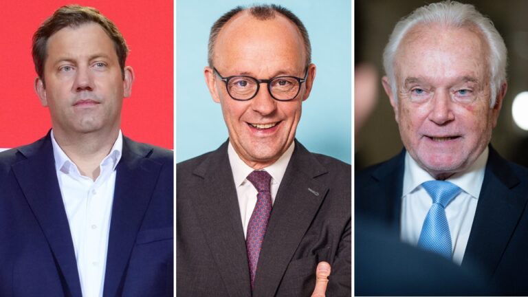 Wer mit wem? Koalitionsgeplänkel vor der Bundestagswahl: SPD-Chef Lars Klingbeil, CDU-Chef Friedrich Merz und FDP-Vize Wolfgang Kubicki.