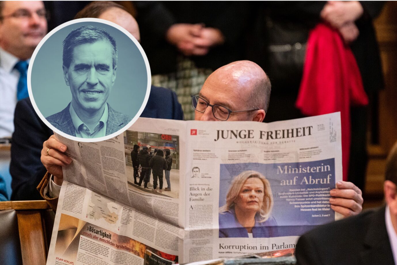 Die Zeitung JUNGE FREIHEIT verzeichnet weiterhin Wachstum. Dr. Alexander Wolf (AfD) ließt Zeitung von Junge Freiheit Bürgerschaftssitzung, Hamburger Bürgerschaft Die JUNGE FREIHEIT wird auch in der Hamburger Bürgerschaft gelesen. Foto: picture alliance / Eibner-Pressefoto | Eibner-Pressefoto/Marcel von Fehrn