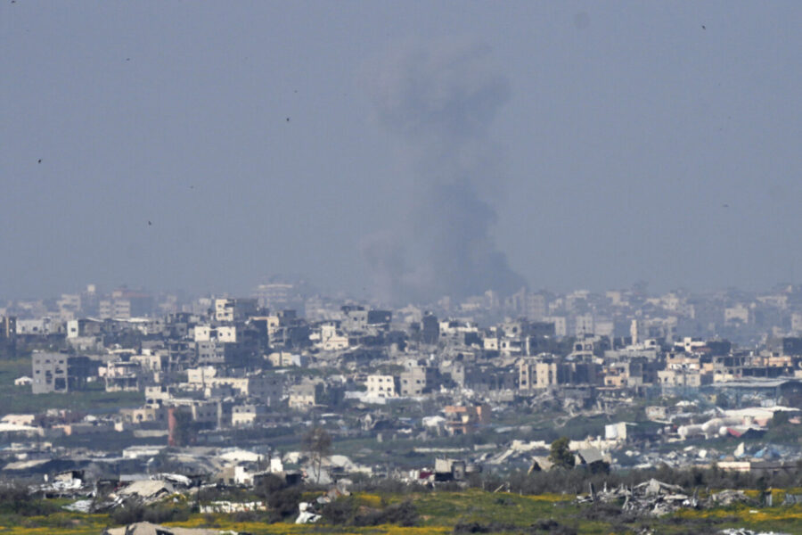 Das Foto zeigt den Gazastreifen, mutmaßlich nach einem israelischen Angriff