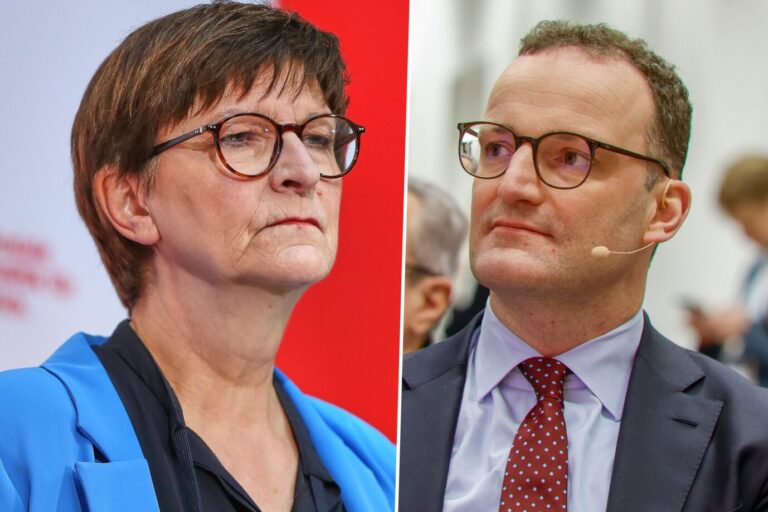 Das Bild zeigt Saskia Esken von der SPD und Jens Spahn von der CDU.