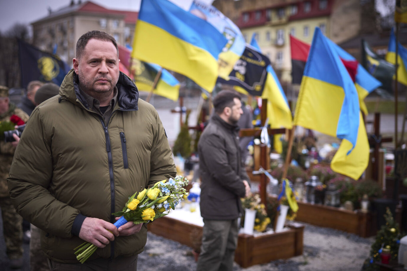 Andrij Jermak, Filmemacher und Leiter des Präsidialamtes und Präsident Selenskyj im Dezember 2024 in Lemberg. Foto: Imago, Ukraine Presidency