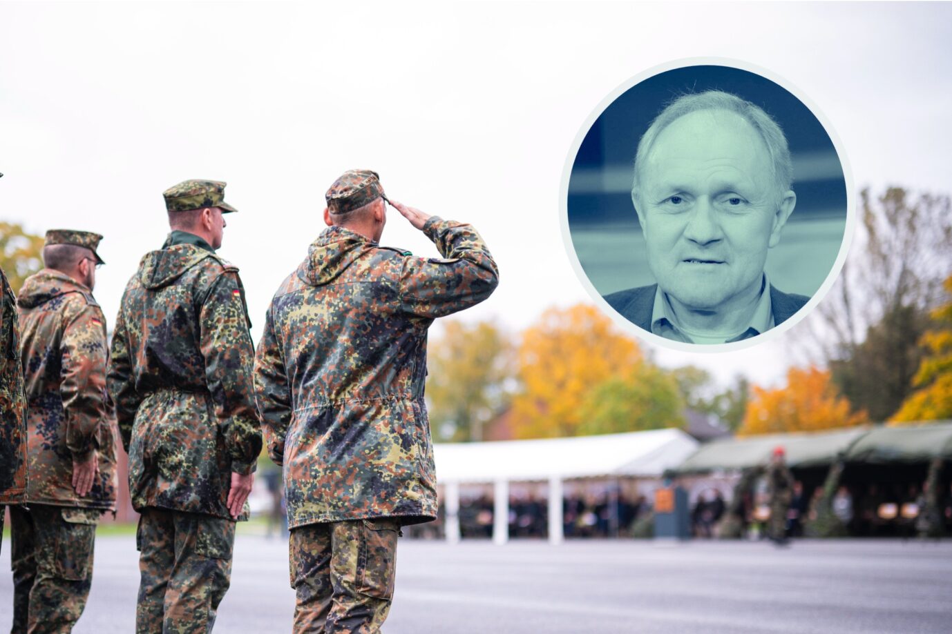 Bundeswehr-Soldaten salutieren vor der Lützow-Kaserne: Nur 17 Prozent der Deutschen erklärt sich laut Forsa bereit, Deutschland mit der Waffe zu verteidigen. (Themenbild/Collage)