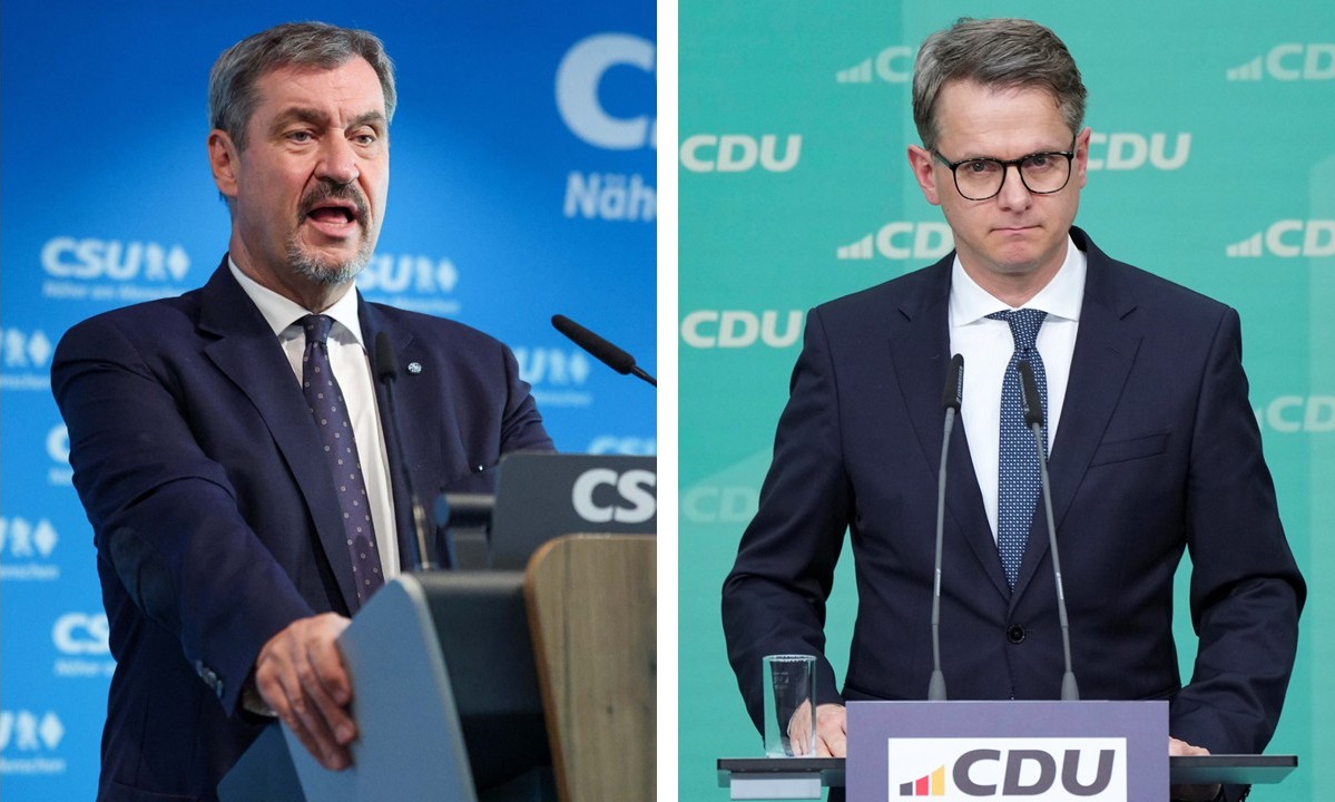 CSU-Chef Markus Söder und CDU Generalsekretär Carsten Linnemann sehe keine Chance auf ein AfD-Verbot.