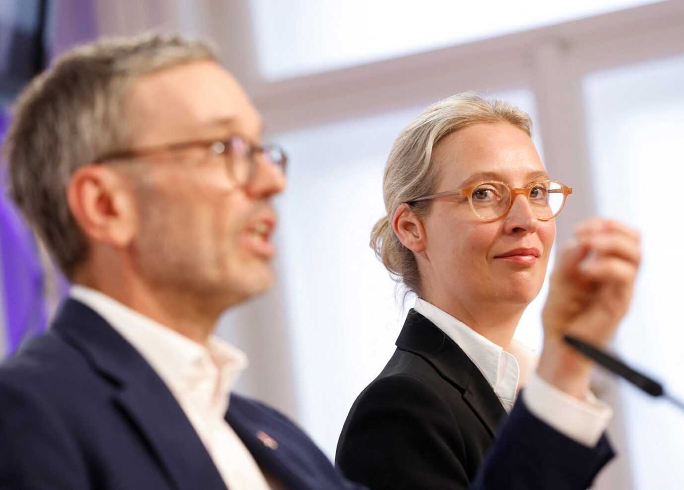 AfD-Chefin Alice Weidel mit FPÖ-Chef Herbert Kickl. Foto: picture alliance / Leonhard Foeger