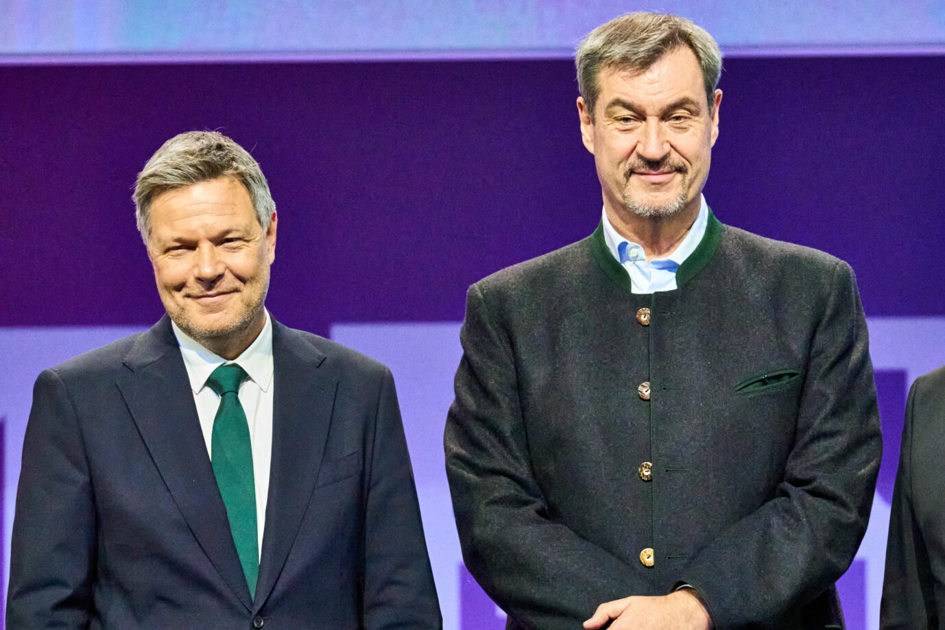 Der damalige Wirtschaftsminister Robert Habeck (Grüne) und Bayerns Ministerpräsident Markus Söder (CSU) im Februar bei der Eröffnung einer Handwerksmesse.