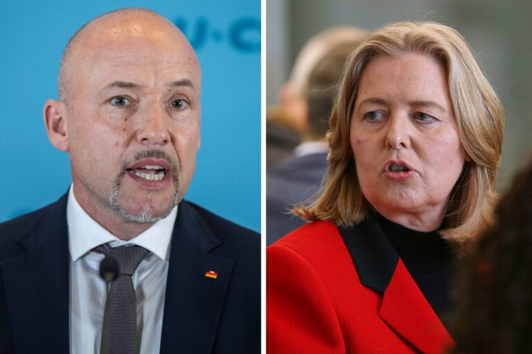 CSU-Landesgruppenchef Alexander Hoffmann und Sozialministerin Bärbel Bas (SPD)