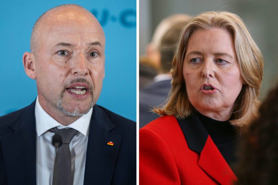 CSU-Landesgruppenchef Alexander Hoffmann und Sozialministerin Bärbel Bas (SPD)