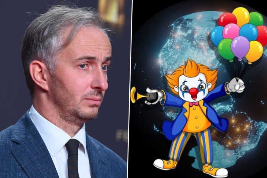 Das Bild zeigt Jan Böhmermann und ein Profilbild des YouTubers „Clownswelt“.