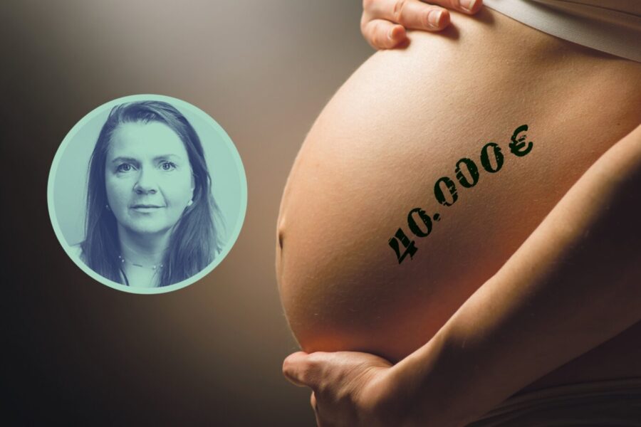 Eine schwangere Frau mit dem Preis auf ihrem Bauch: Für das EU-Parlament ist Leihmutterschaft dem Menschenhandel gleichzusetzen. (Themenbild/Symbolbild)