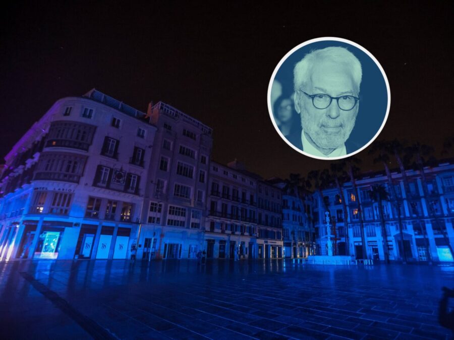Nahezu völlig verdunkelte Straße in Malaga, Spanien: Der Blackout dauerte die ganze Nacht. (Themenbild)
