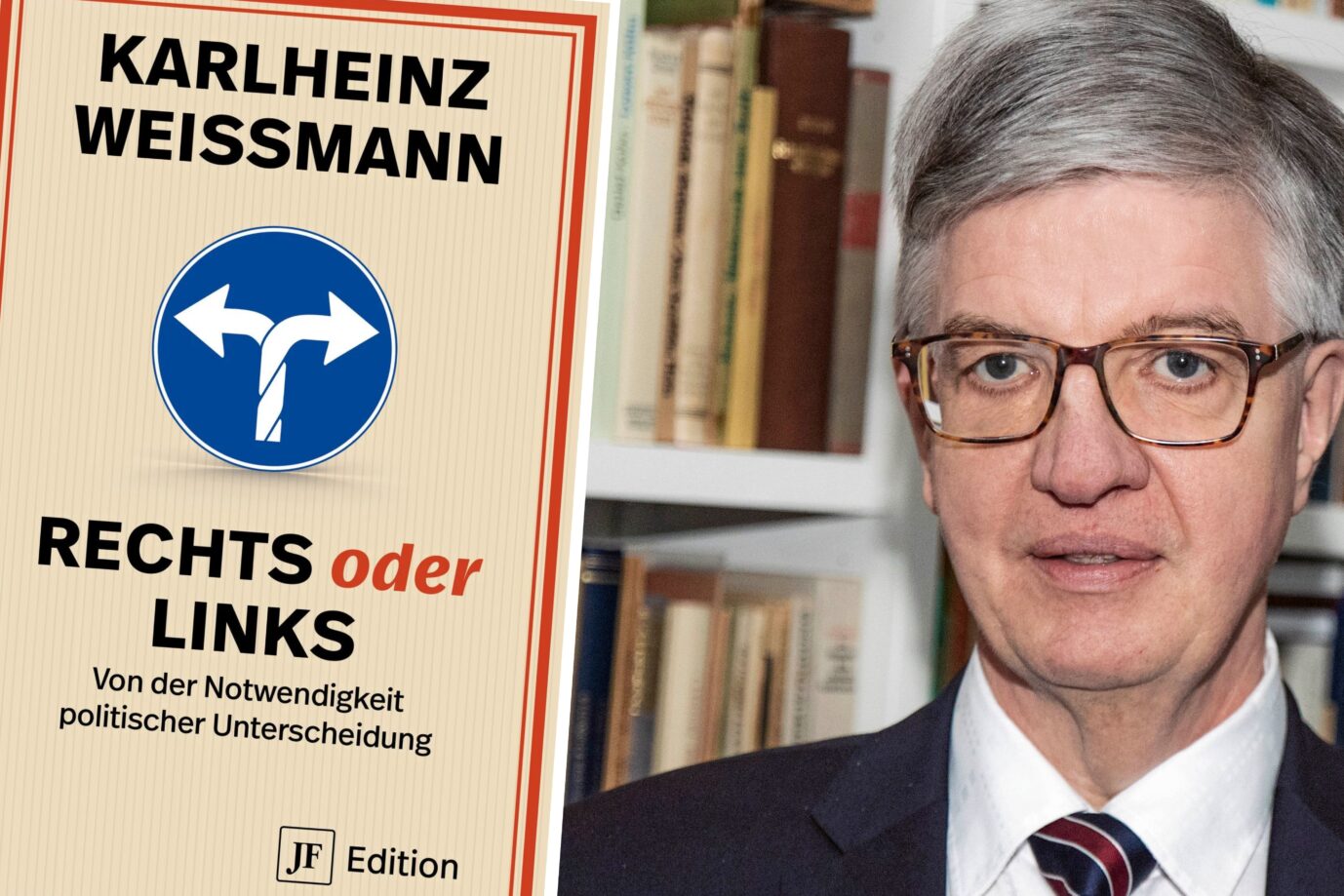 Der konservative Autor, Publizist und Historiker, Mitgründer der Magazine Sezession und Cato, ständiger Autor der Wochenzeitung Junge Freiheit Karlheinz Weißmann und sein neues Buch „Der Nationalsozialismus – rechts oder links?“ Foto: Junge Freiheit Verlag & privat