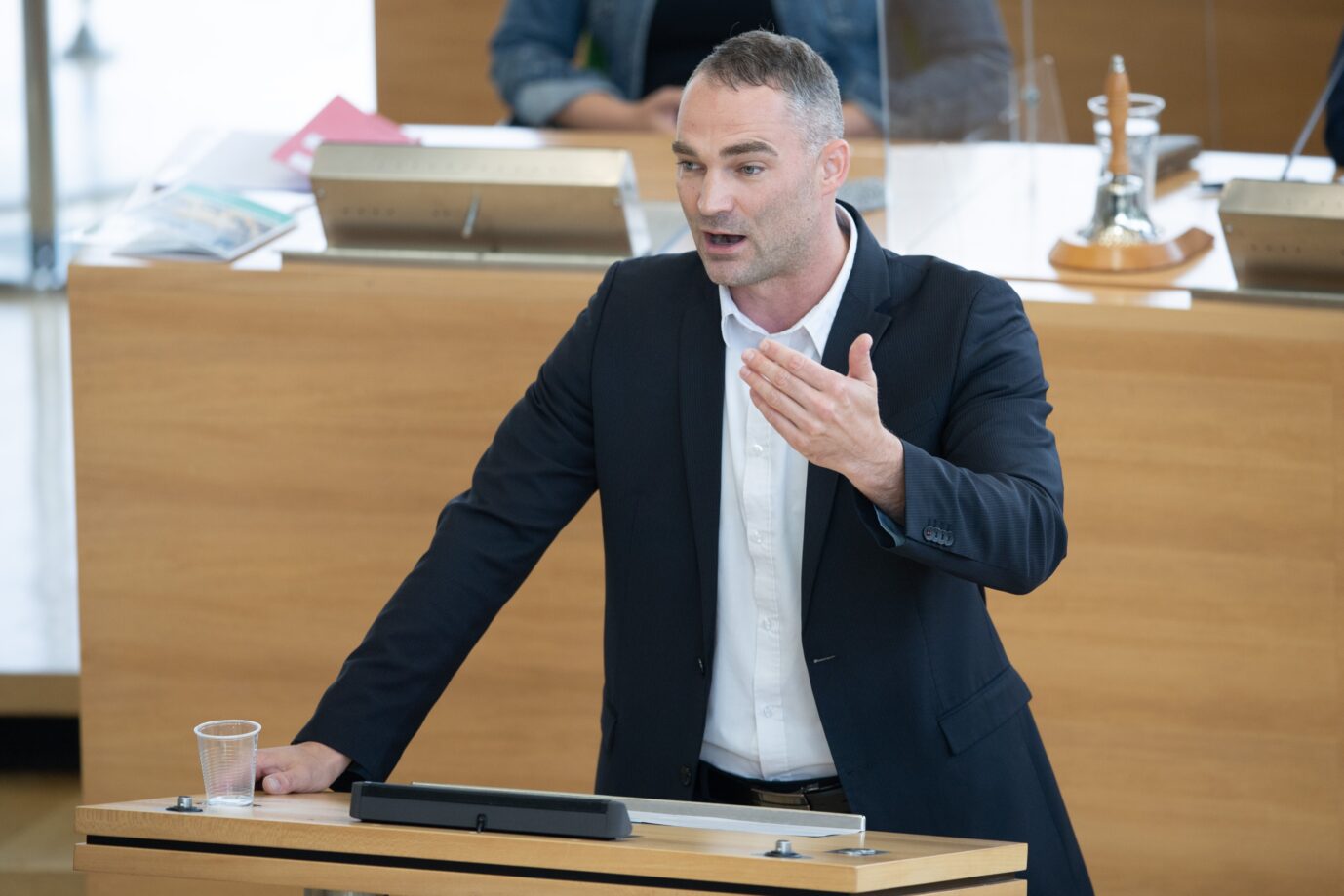 Sebastian Wippel, AfD-Landtagsabgeordneter, spricht im Sachsen-Landtag.