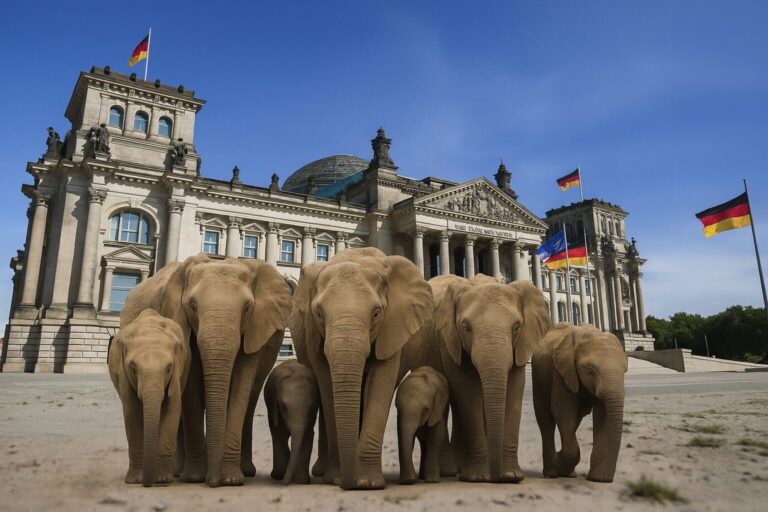 20.000 Elefanten wollen die Afrikaner nach Deutschland schicken. Bedingung: Die abgeschobenen Tiere sollen in der Bundesrepublik in Freiheit leben dürfen. Foto (2): IMAGO / imagebroker, IMAGO / Nico Herbertz