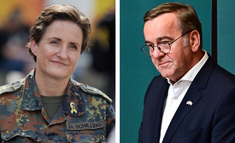 Die neue Nummer Zwei bei der Bundeswehr: Nicole Schilling und Verteidigungsminister Boris Pistorius.