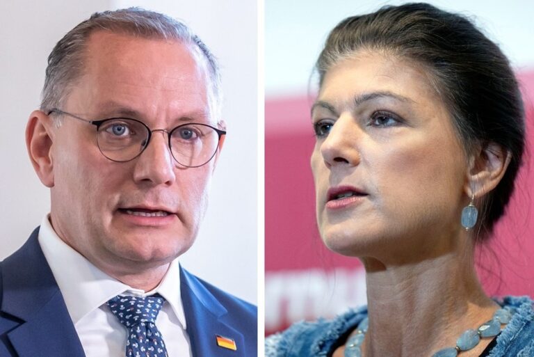 Offenbar in Gesprächen: Die Parteichefs Tino Chrupalla (AfD) und Sahra Wagenknecht (BSW).