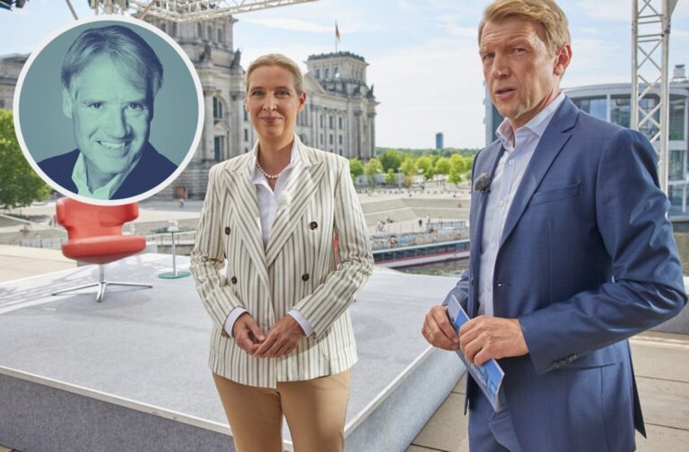 Eine Farce: Alice Weidel und ARD-Interviewer Markus Preiß.
