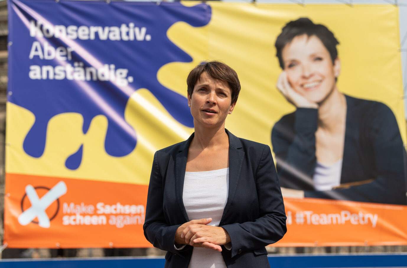 Ex-AfD-Chefin Frauke Petry im Jahr 2019: Ihre „Blaue Partei“ erreichte bei der sächsischen Landtagswahl 2019 0,4 Prozent. (Themenbild)