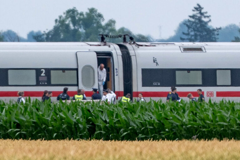 In diesem ICE speilten sich schreckliche Szenen ab. Ein Syrer attackierte vier Menschen mit einer Axt und einem Hammer. Foto: picture alliance/dpa | Armin Weigel