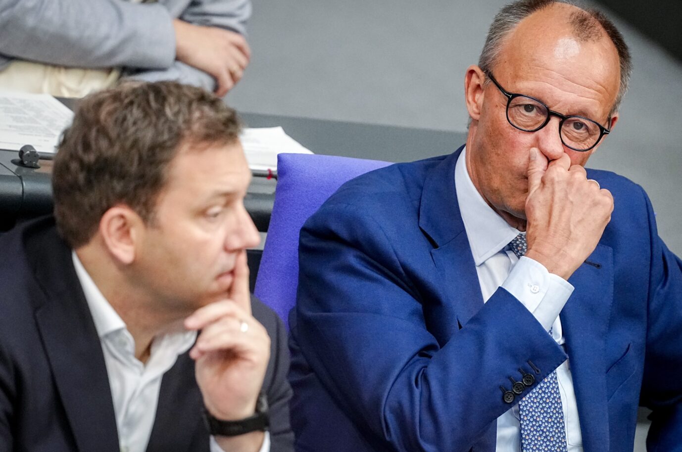 Uneinig über Brosius-Gersdorf: Die Chefs von SPD und CDU, Finanzminister Lars Klingbeil (links) und Kanzler Friedrich Merz.