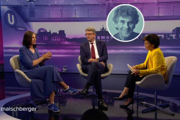 Wolfram Weimer zwischen Katrin Göring-Eckerardt und Sandra Maischberger. Wie steht es mit der Meinungsfreiheit in Deutschland?