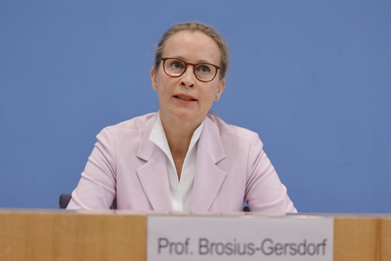 Vor einem blauen Hintergrund sitzt die Die Juristin Frauke Brosius-Gersdorf – hat sie etwa bei ihrer Doktorarbeit plagiiert?