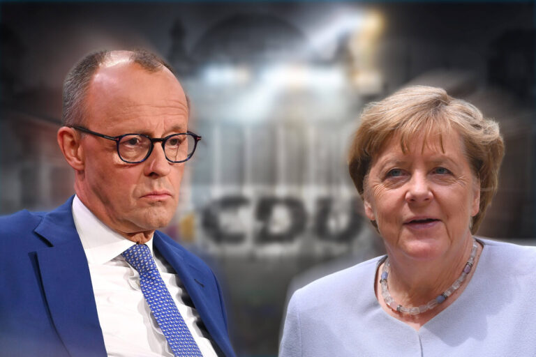 Der direkte Kanzlervergleich zwischen Angela Merkel und Friedrich Merz: Eine aktuelle Insa-Umfrage hält für den Kanzler keine guten Nachrichten bereit. Symbolbild: IMAGO / Sven Simon