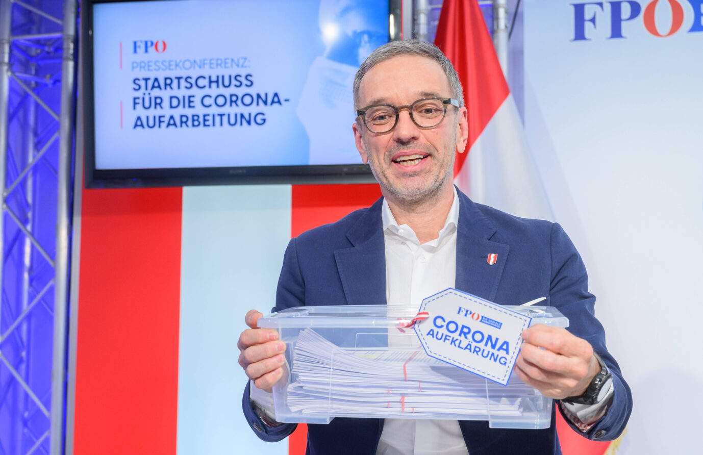 Will die gesamte Corona-Politik der türkis-grünen Bundesregierung aufarbeiten: FPÖ-Chef Herbert Kickl.