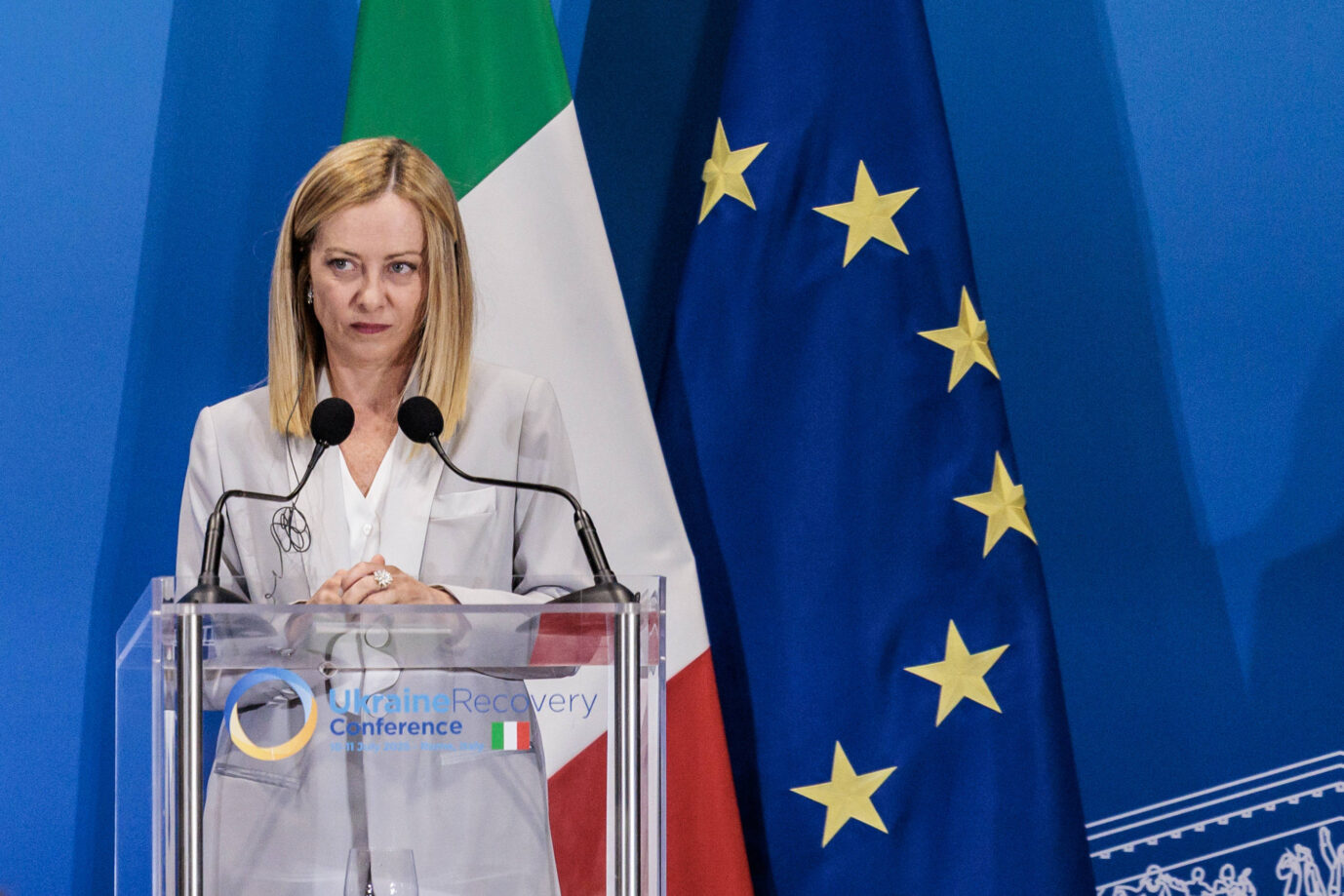 Italiens Ministerpräsidentin Giorgi Meloni, deren Regierung die neuen WHO-Regeln nicht umsetzen will.