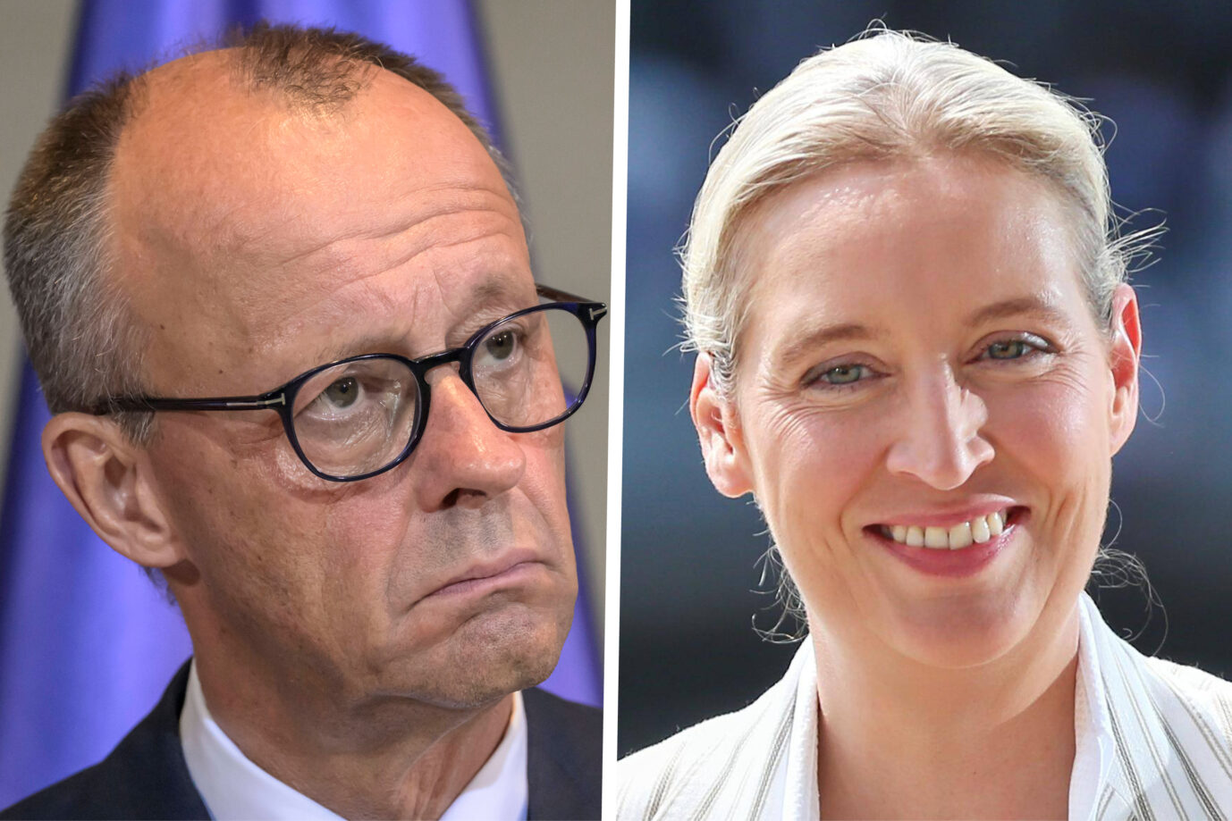 Bundeskanzler Friedrich Merz (CDU) und AfD-Chefin Alice Weidel: Näher beieinander, als es ihnen lieb ist? (Themenbild/Collage)