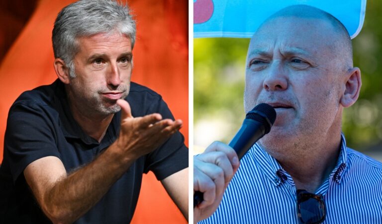 Tübingens OB Boris Palmer (links) und der ausgeschlossene AfD-OB-Kandidat für Ludwigshafen, Joachim Paul.