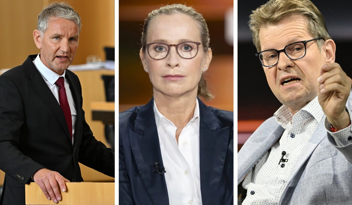 Die Verantwortung für den Rückzug von Frauke Brosius-Gersdorf schiebt SPD-Politiker Ralf Stegner (rechts) dem Thüringer AfD-Chef Björn Höcke zu.