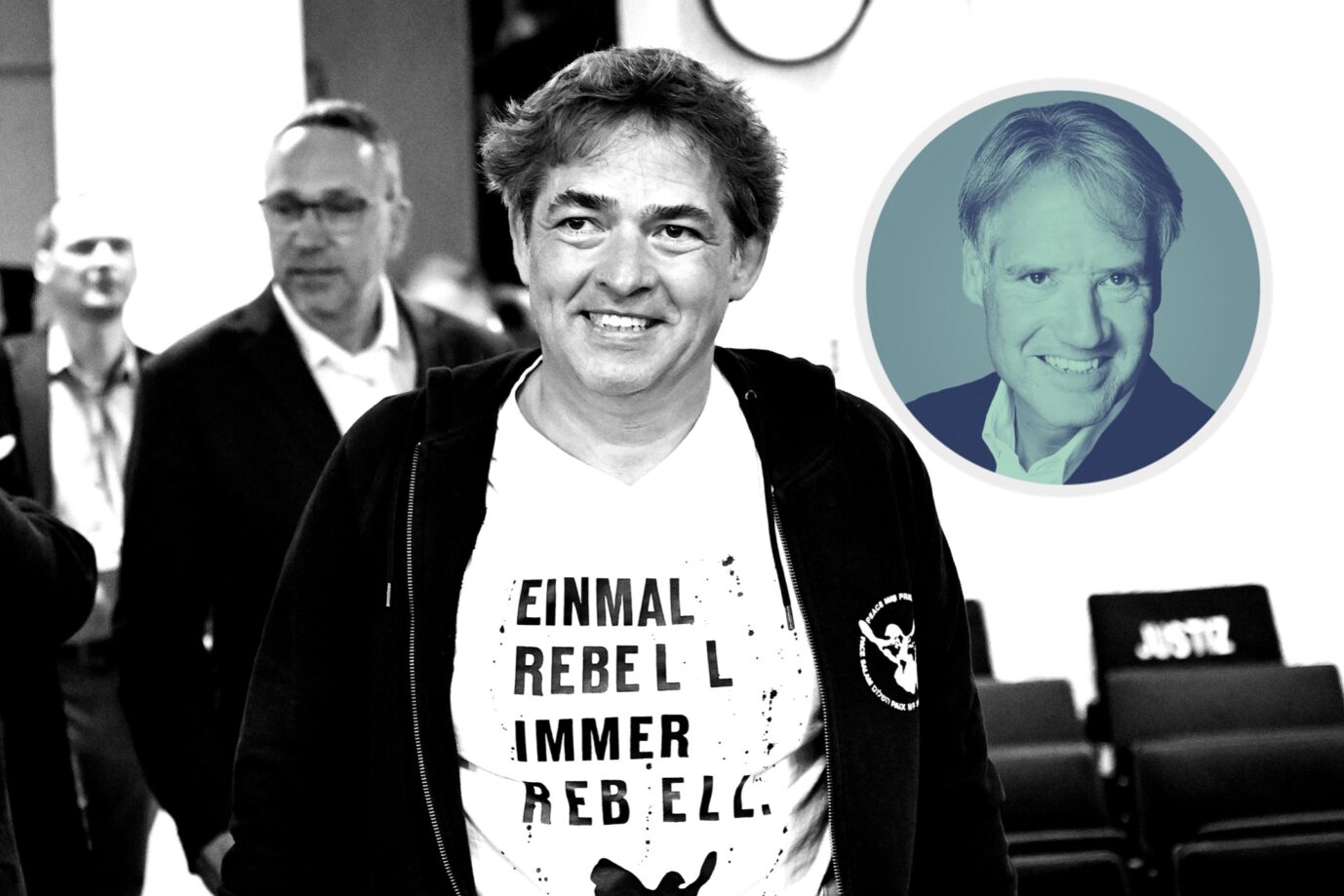 Michael Ballweg nach seinem Urteil vor dem Landgericht Stuttgart. (Themenbild/Collage)