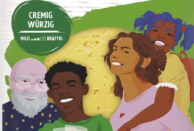 Mit solchen, im wahrsten Sinne, bunten Bildern, will Milram an deutschen Frühstückstischen erziehen. Foto: Milram / Design Edition von Josephine Rais