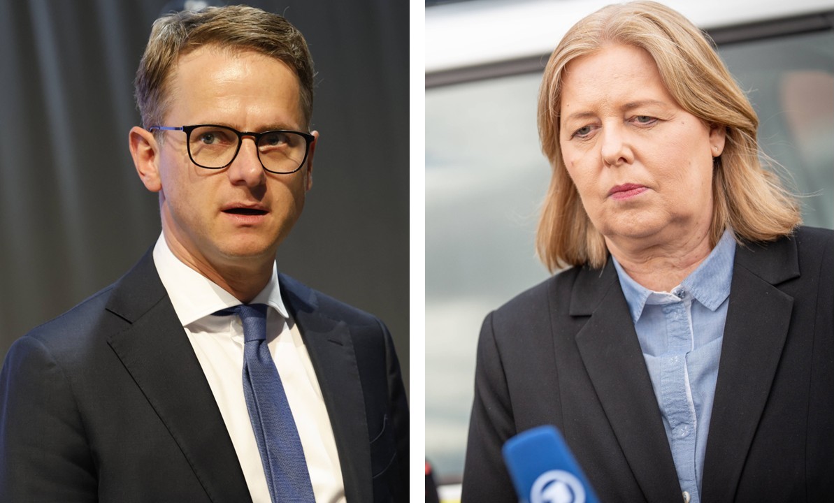 CDU-Generalsekretär Carsten Linnemann wird von SPD-Chefin Bärbel Bas abgebürstet.