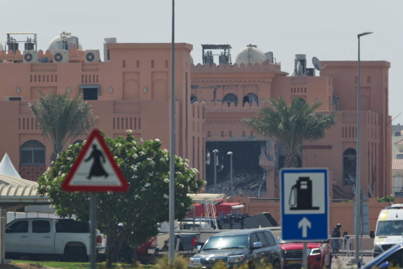 Das angegriffene Gebäude in Doha, in dem Israel die Hamas-Führung vermutete